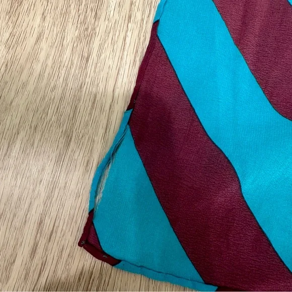 Vintage YSL Yves Saint Laurent Striped Silk Scarf - Picture 3 of 5